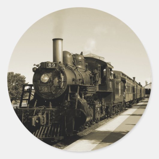 Historische Eisenbahn Runder Aufkleber (Vorderseite)