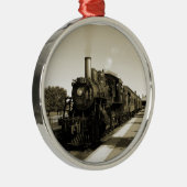 Historische Eisenbahn Silbernes Ornament (Rechts)