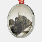 Historische Eisenbahn Silbernes Ornament (Links)