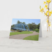 Historische Eisenbrücke motivierend leere Karte (Gelbe Blume)