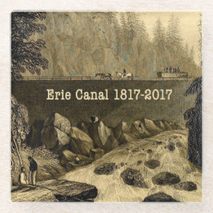 Historische Erie-Kanal-Bicentennial-Jahre Glasuntersetzer