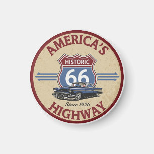 Historische Fernstraße Route 66 der USA Geschenke  Magnet
