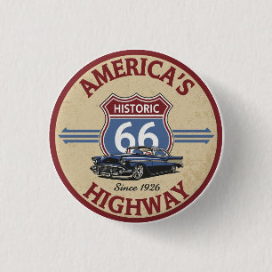 Historische Fernstraße Route 66 der USA Klassische Button