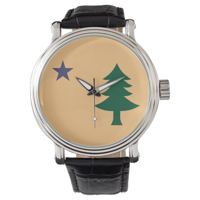 Historische Flagge Maine (1901-1909) Armbanduhr (Vorderseite)