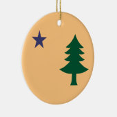 Historische Flagge Maine (1901-1909) Keramik Ornament (Rechts)