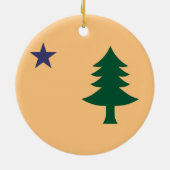 Historische Flagge Maine (1901-1909) Keramik Ornament (Hinten)