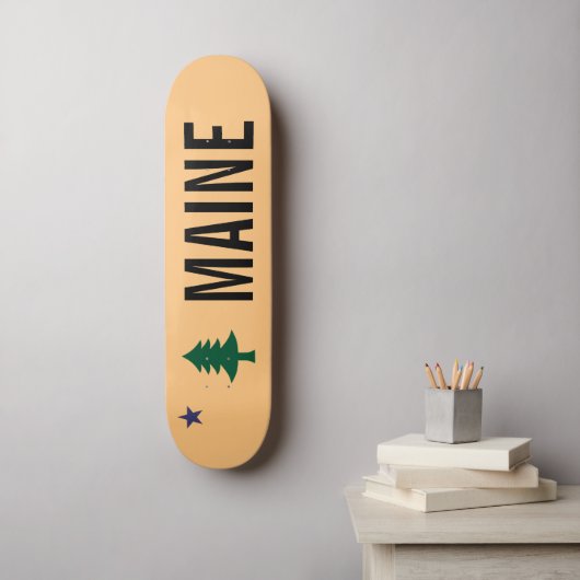 Historische Flagge Maine (1901-1909) Skateboard (Wandkunst)