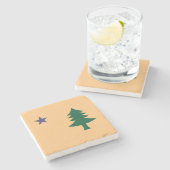 Historische Flagge Maine (1901-1909) Steinuntersetzer (Seitenansicht)