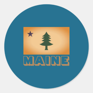 Historische Flagge von Maine 1901 1909 _1 Runder Aufkleber
