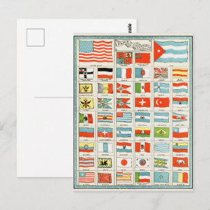 Historische Flaggen aller Nationen - Bildungsposte Postkarte