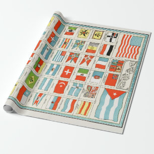 Historische Flaggen aller Nationen - Lehrposter Geschenkpapier