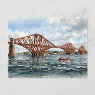 Historische Forth-Eisenbahnbrücke Schottland Aquar Postkarte