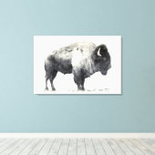 Historische Fotografie des amerikanischen Bison Leinwanddruck (Insitu (Holzboden))