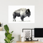 Historische Fotografie des amerikanischen Bison Poster (Heimbüro)