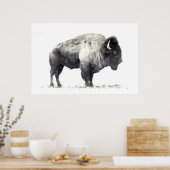 Historische Fotografie des amerikanischen Bison Poster (Küche)