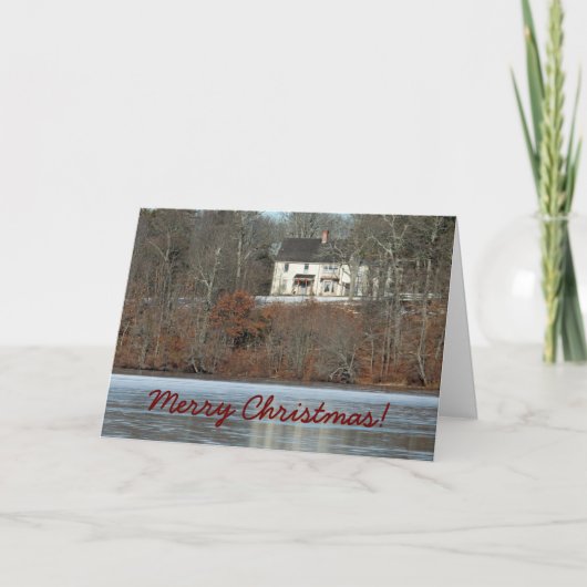 Historische Haus-Weihnachtskarte Feiertagskarte (Vorderseite)
