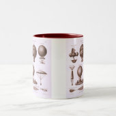Historische Heißluft-Ballon-Entwürfe Zweifarbige Tasse (Mittel)