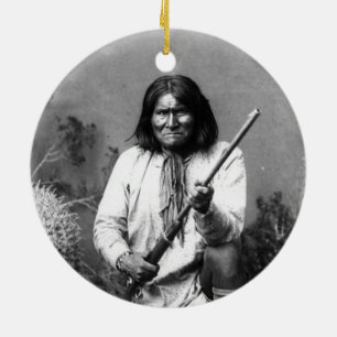 Historische ikonische indianische Geronimo Keramikornament