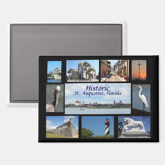 Historische Impressionen von St. Augustine, Fl. Ma Magnet (Vorderseite/Rückseite)