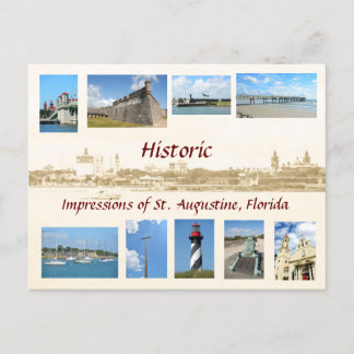 Historische Impressionen von St. Augustine, Florid Postkarte