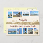Historische Impressionen von St. Augustine, Florid Postkarte (Vorne/Hinten)