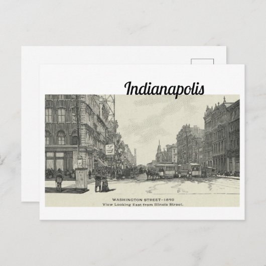 Historische Indianapolis Sketch Postkarte (Vorne/Hinten)