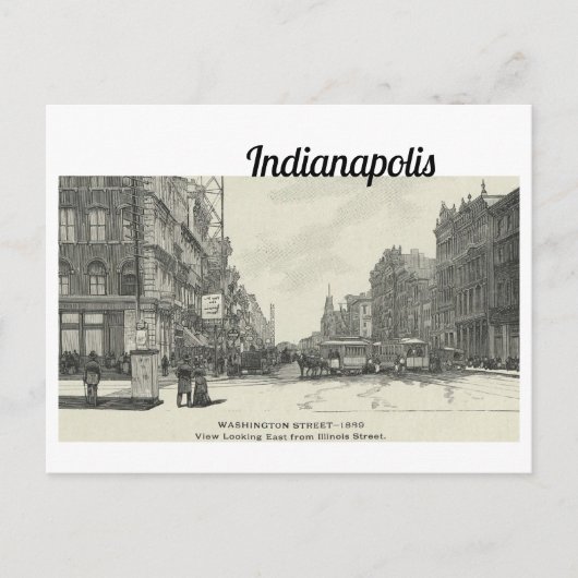 Historische Indianapolis Sketch Postkarte (Vorderseite)