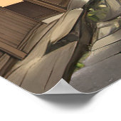 Historische japanische Straße mit Lanterns Poster (Ecke)