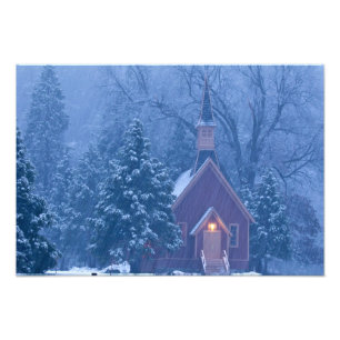 Historische Kapelle des Yosemite-Tals während sch Fotodruck