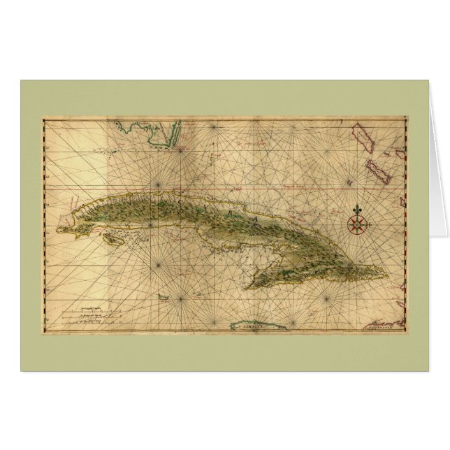 Historische Karte 1639 von Kuba durch Joan (Vorderseite (Horizontal))