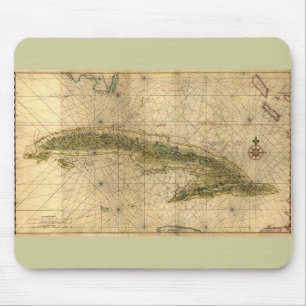 Historische Karte 1639 von Kuba durch Joan Mousepad
