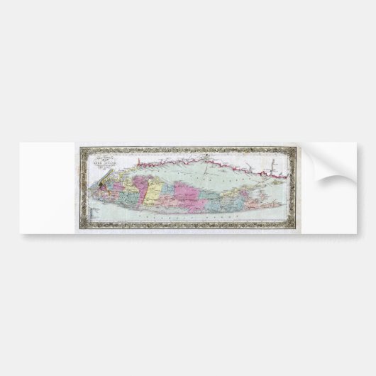 Historische Karte der Reisend-1855-1857 von Long Autoaufkleber (Vorne)