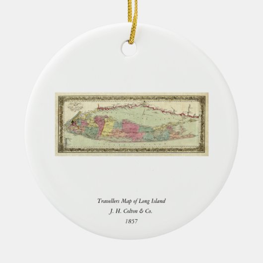 Historische Karte der Reisend-1855-1857 von Long Keramik Ornament (Vorne)