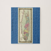 Historische Karte der Reisend-1855-1857 von Long Puzzle (Vertikal)