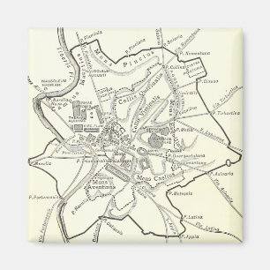 Historische Karte der Stadt Rom Magnet