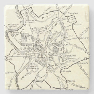 Historische Karte der Stadt Rom Steinuntersetzer