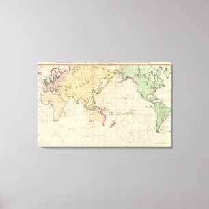 Historische Karte des allgemeinen Diagramms Leinwanddruck