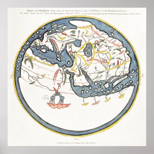 Historische Karte des Indischen Ozeans Poster (Vorne)