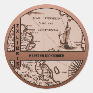 Historische Karte Mexiko Kalifornien 1702 Buchzeic Runder Aufkleber