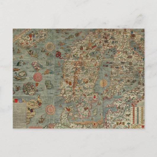 Historische Karte Nordeuropas (Vorderseite)