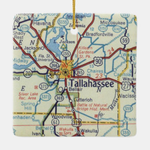 Historische Karte Tallahassee Keramikornament