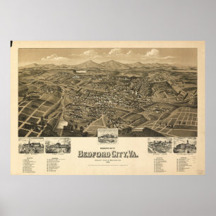Historische Karte von Bedford Virginia Poster
