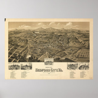 Historische Karte von Bedford Virginia Poster