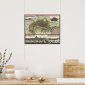 Historische Karte von London, England (1740) Poster (Küche)