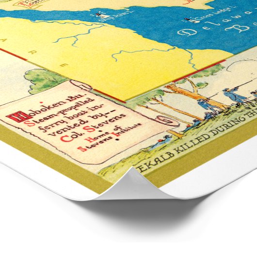Historische Karte von New Jersey Poster (Ecke)