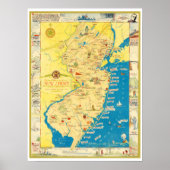 Historische Karte von New Jersey Poster (Vorne)