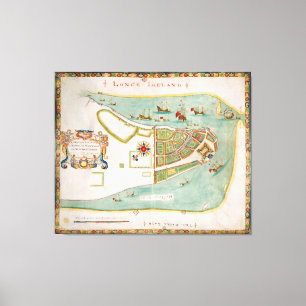 Historische Karte von New York City (1664) Leinwanddruck