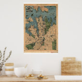 Historische Karte von Sydney Australien 1922 Poster (Küche)