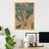 Historische Karte von Sydney Australien 1922 Poster (Heimbüro)