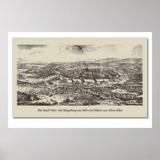 Historische Karte Wien 1683 Poster (Vorne)